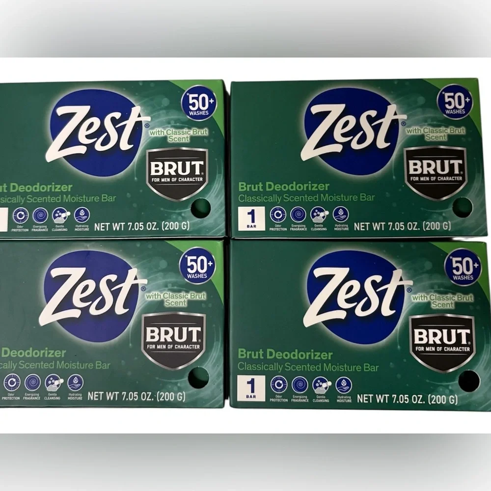 Zest Brut Deodorizer Classic Scent Moisture Bar Soap 7.05 oz. EA Lot Of 4 New